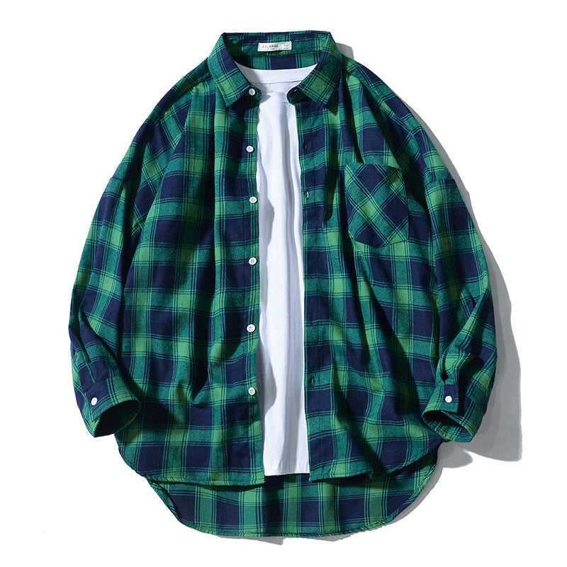 Tracy – Lang mouw casual overhemd in Japanse stijl met ruitpatroon
