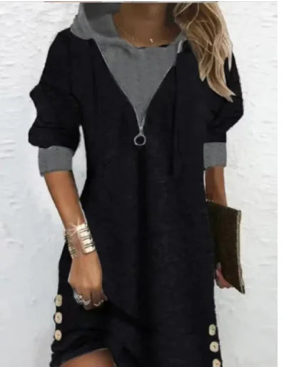 Barbara – Lang Mouw Hoodie Jurk