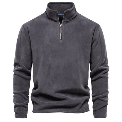 Arthur – Stehkragen Zip Sweatshirt met Fleece, casual trui voor heren