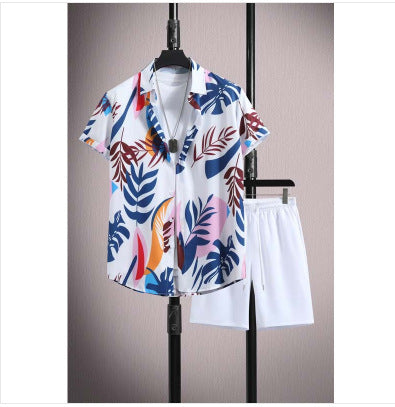Anthony – Luchtig Korte Mouwen Shirt van IJs Zijde met Micro-ondersteuning en Shorts Set