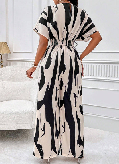 Georgina – Zachte Jumpsuit met V-hals en Print