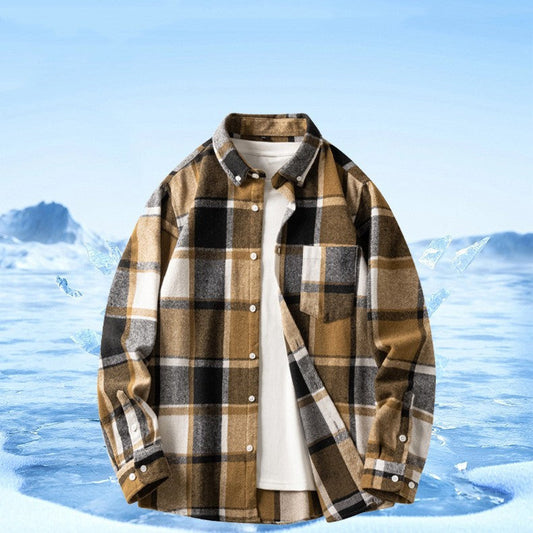 Leonard – Langem Herenoverhemd van Dikke Flanel met Ruitpatroon