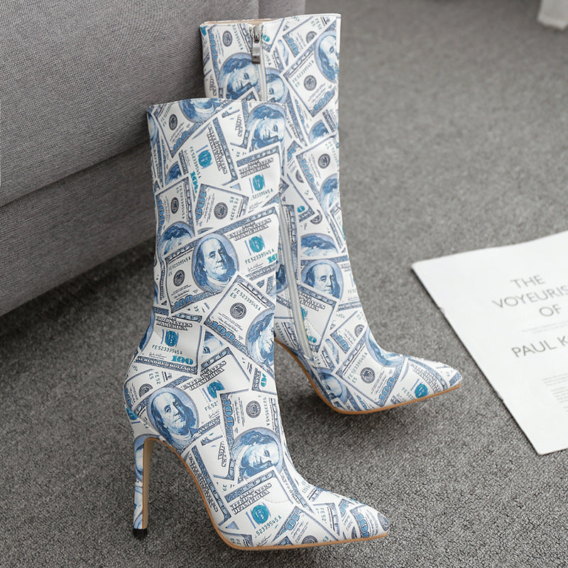 Tara – Spitz toelopende Stiletto Laarzen met Hoge Hakken