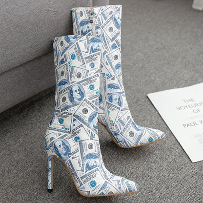 Tara – Spitz toelopende Stiletto Laarzen met Hoge Hakken