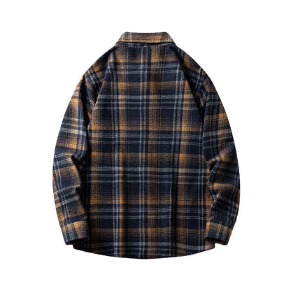 Leonard – Langem Herenoverhemd van Dikke Flanel met Ruitpatroon