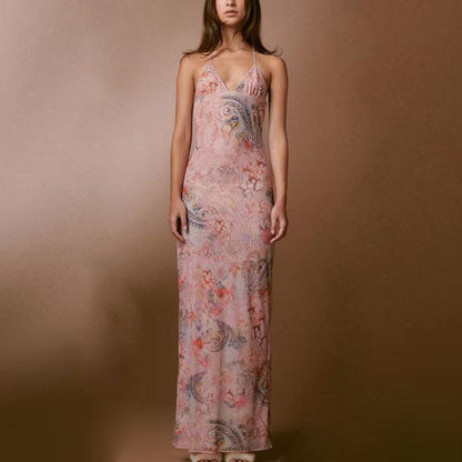 Adele – Sexy Slim Jurk met Bloemenprint en Spaghetti Bandjes