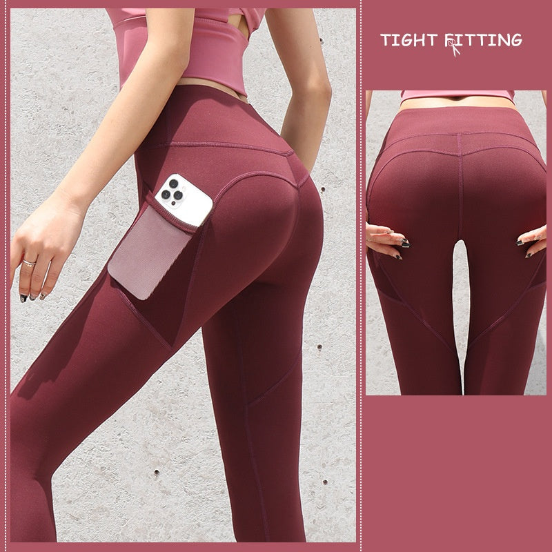 Kimberley – Naadloze Sportleggings met Zakken en Hoge Taille voor Vrouwen
