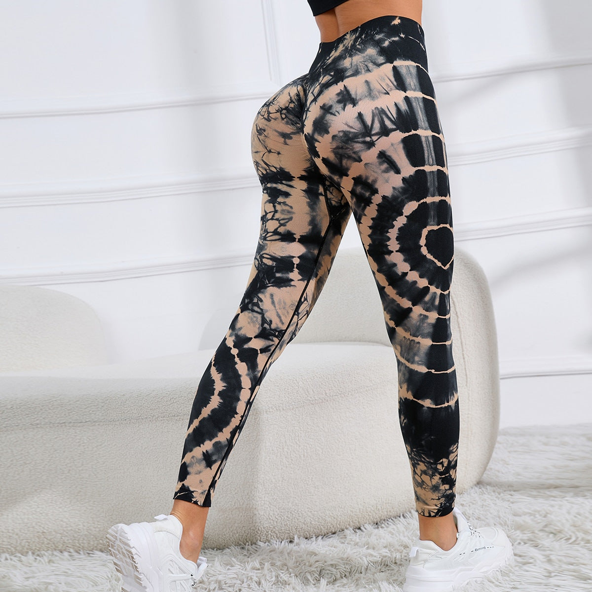 Wendy – Naadloze Hoogwaardige Yoga-broeken met Batikprint voor Vrouwen