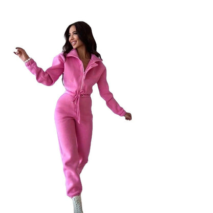 Natasha – Vrijetijds-Jumpsuit met Stehkragen