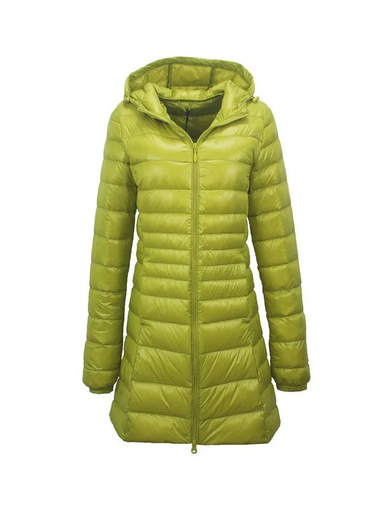 Natalie – Lange gewatteerde winterjas voor dames