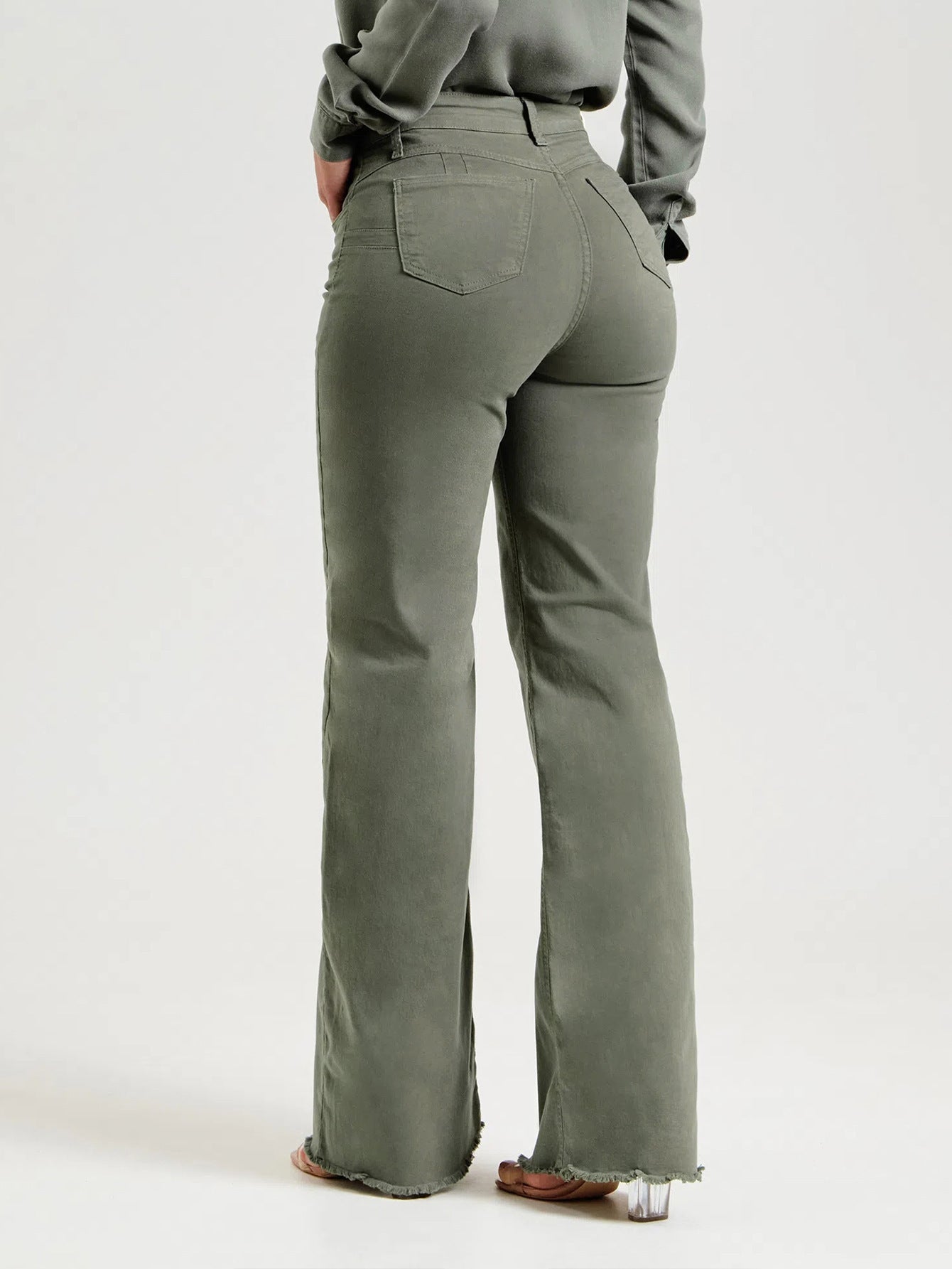 Joy – Modieuze Flared Broek met Franjes