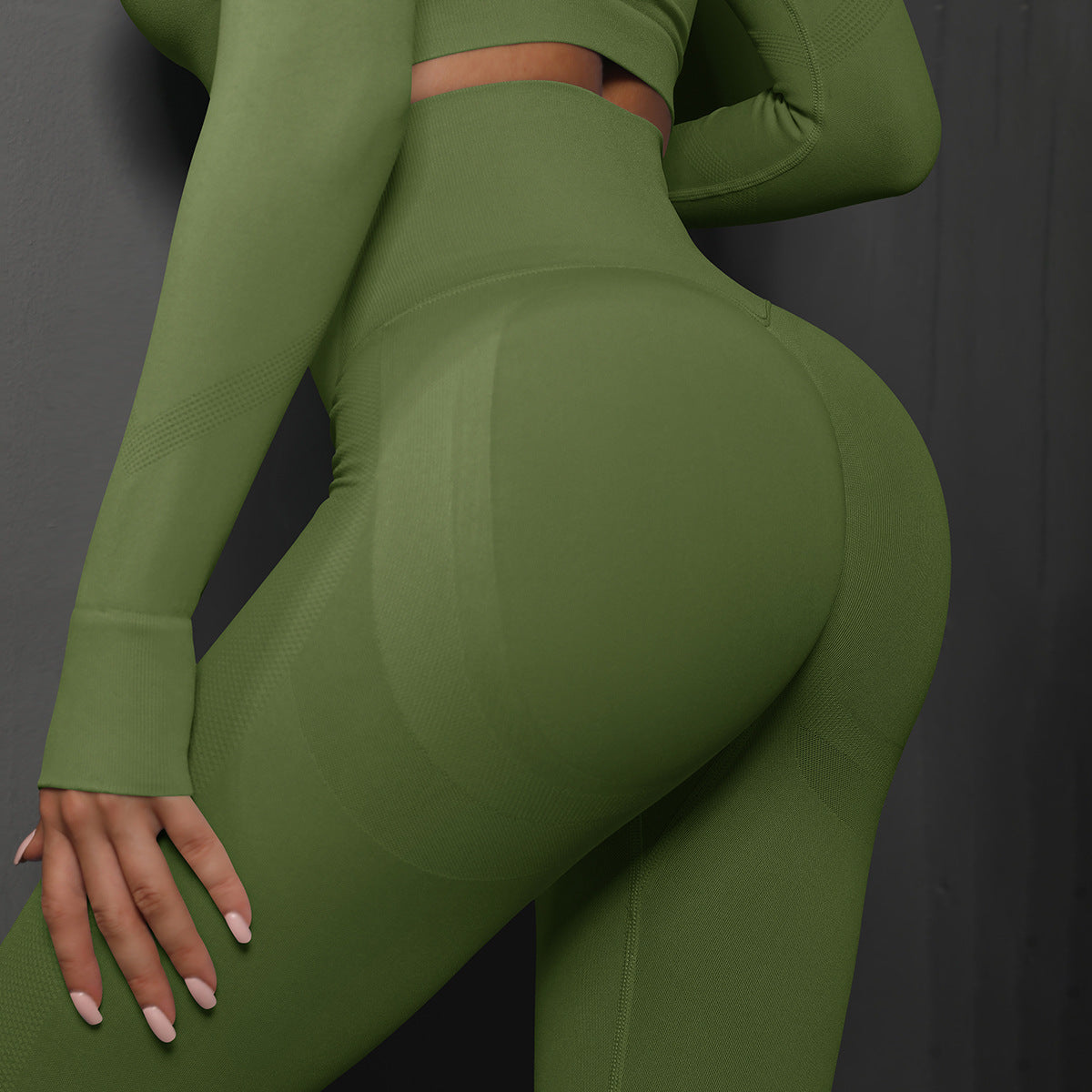 Rachael – Hohe Taille Naadloze Yogabroek in Effen Kleur
