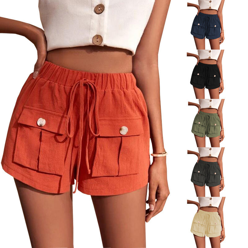 Janet – Comfortabele Cargo-Shorts met Zakken en Losse Drawstring voor de Zomer