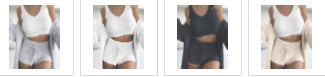Jane – Drieledig Fluffy Set met Spaghettibandjes Top en Shorts