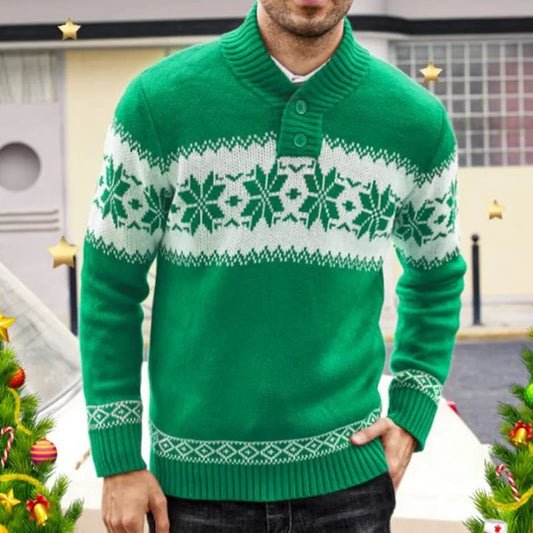 Danny – Herenpullover met Kerstmotief en Jacquard Breidesign