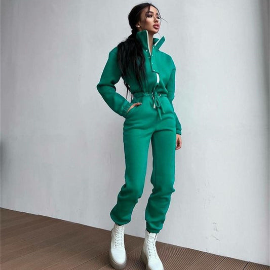 Natasha – Vrijetijds-Jumpsuit met Stehkragen