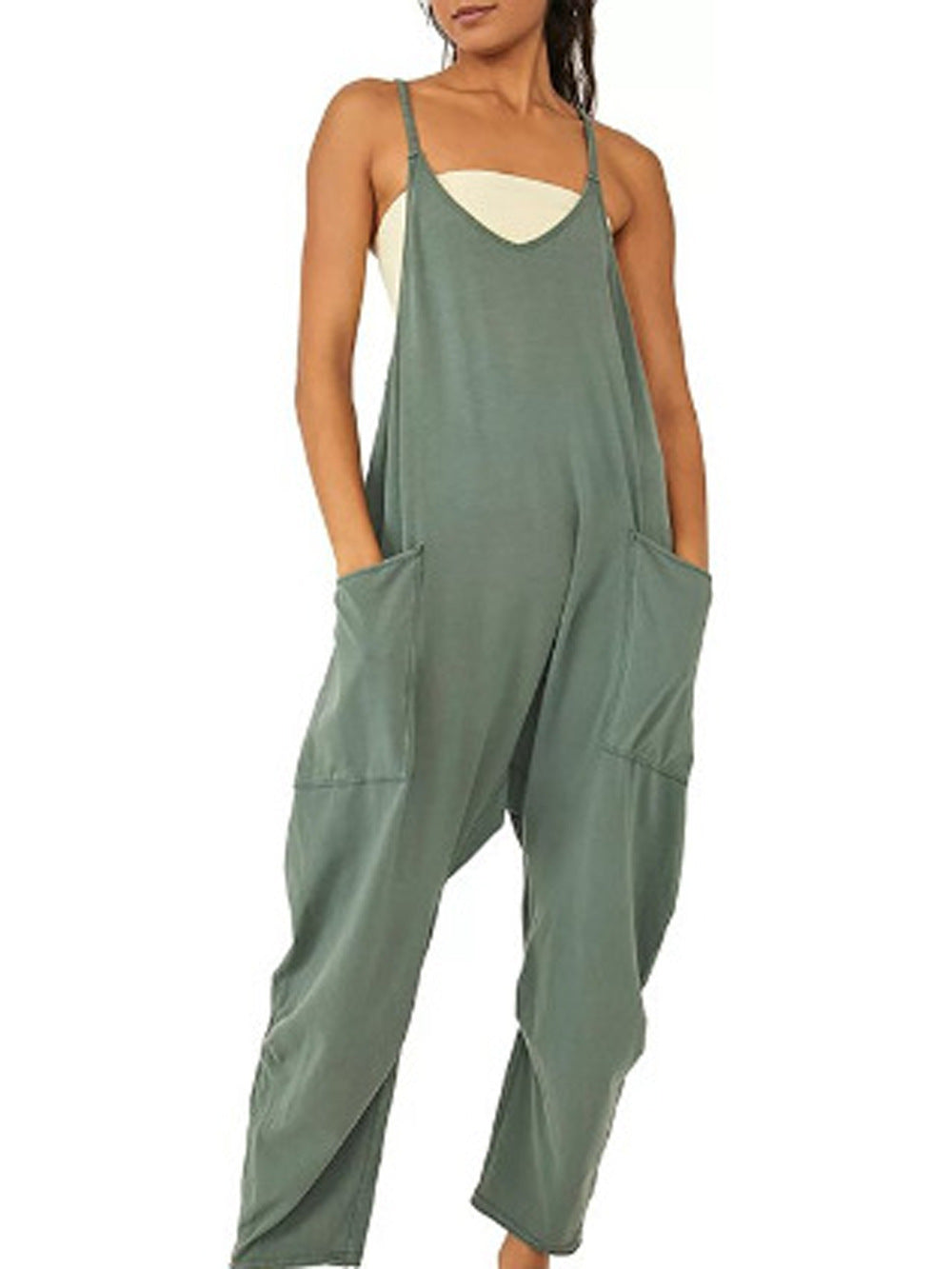 Megan – Elegante Damesjumpsuit met Bandjes en Ritssluiting