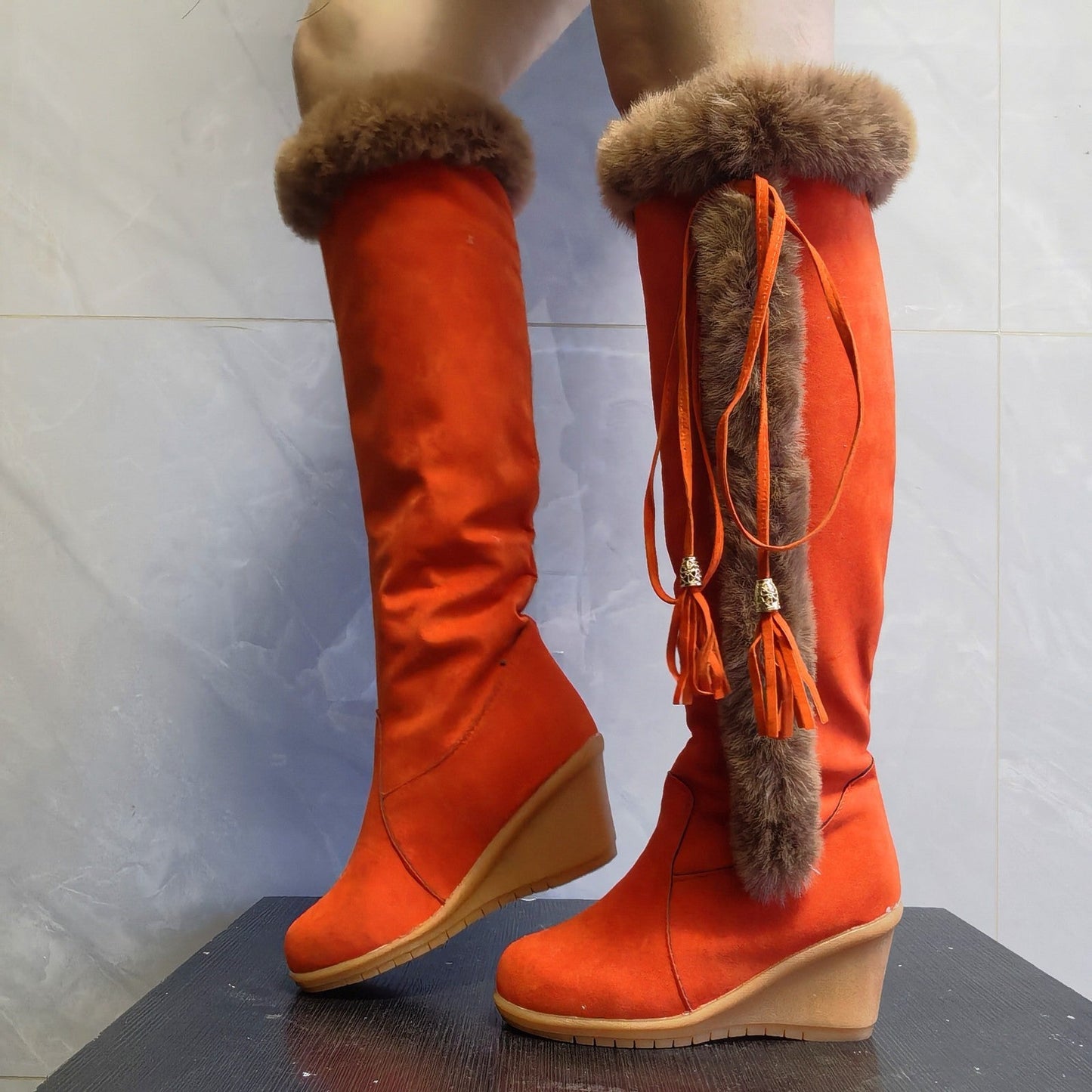 Emma – Dames Keilstiefel met Pluche