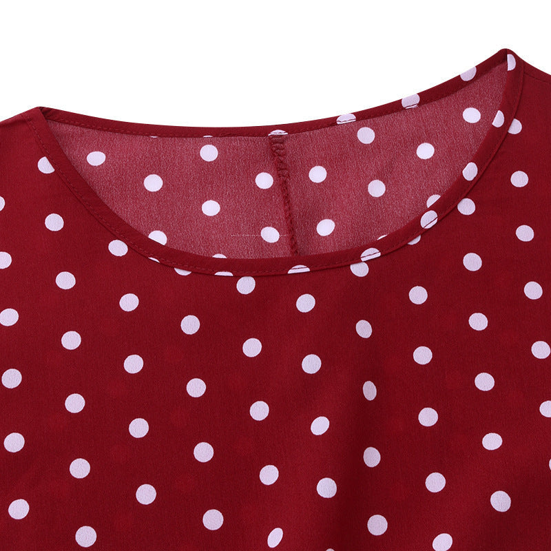 Leah – Elegante Polka Dot Tuniekjurk met Halflange Mouwen