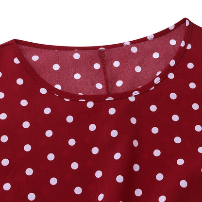 Leah – Elegante Polka Dot Tuniekjurk met Halflange Mouwen