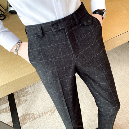 Roy – Elegante schmal gesneden herenpantalon in Brits ruitpatroon