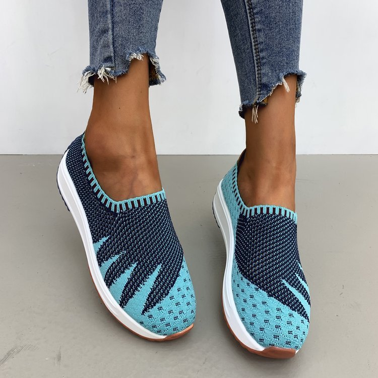 Amy – Ademend Flyknit Sneakers met Sleehak