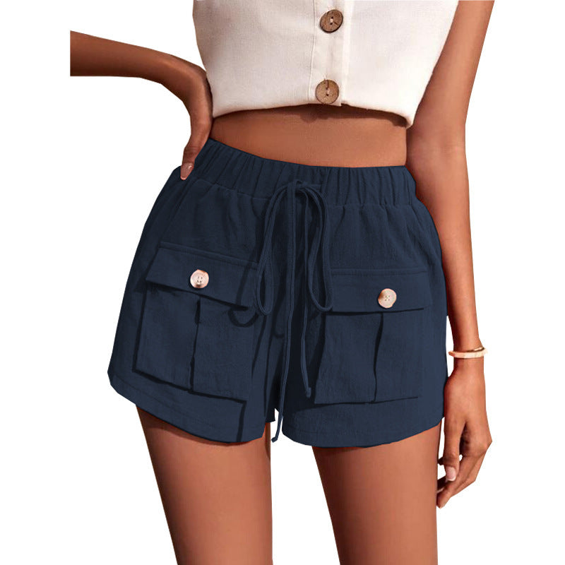Janet – Comfortabele Cargo-Shorts met Zakken en Losse Drawstring voor de Zomer