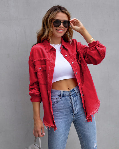 Barbara – Modieuze Gescheurde Shirtjas voor Dames