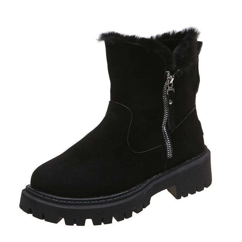Alison – Dikke Pluche Sneeuwlaarzen van Premium Vegan Suede met Antislipzool