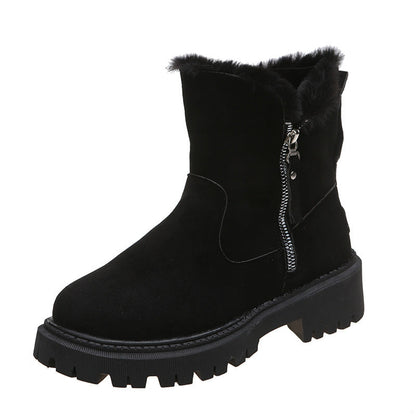 Alison – Dikke Pluche Sneeuwlaarzen van Premium Vegan Suede met Antislipzool