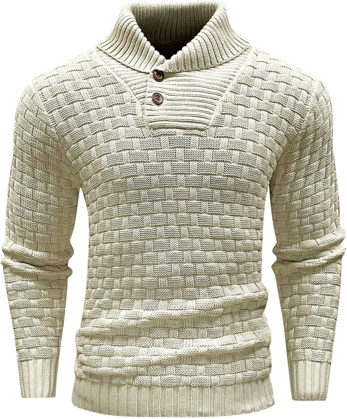Eddie – Slim Fit Heren Rollneck Trui met Knopdesign