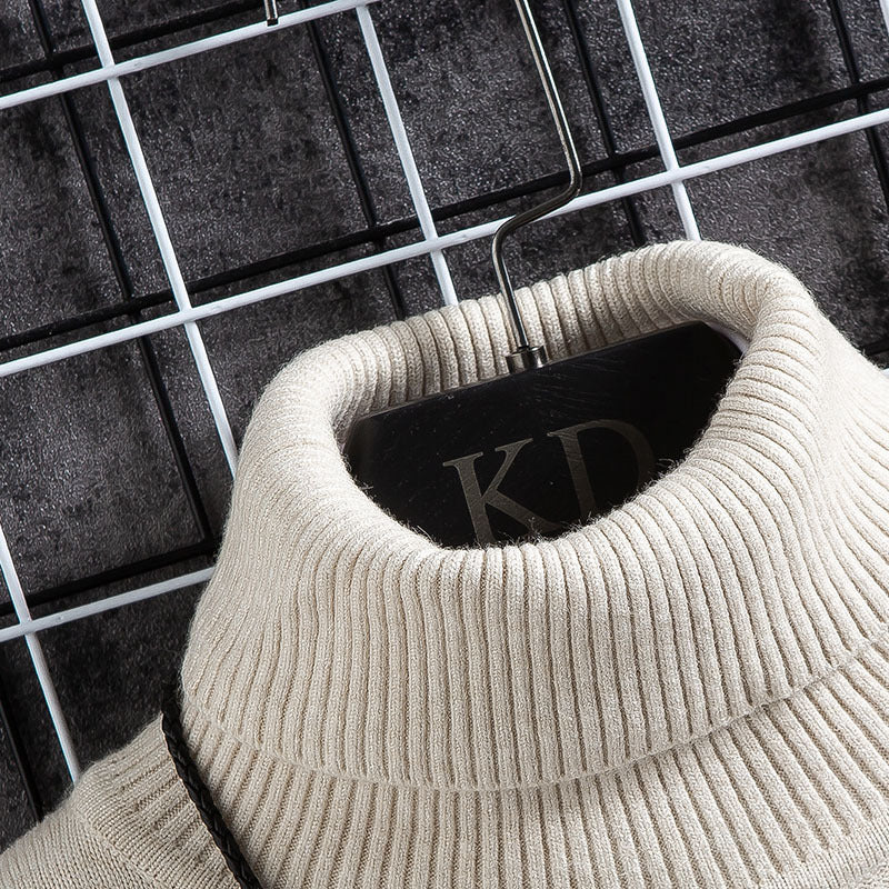 David – Hoogwaardige Gebreide Trui met Hoge Kraag