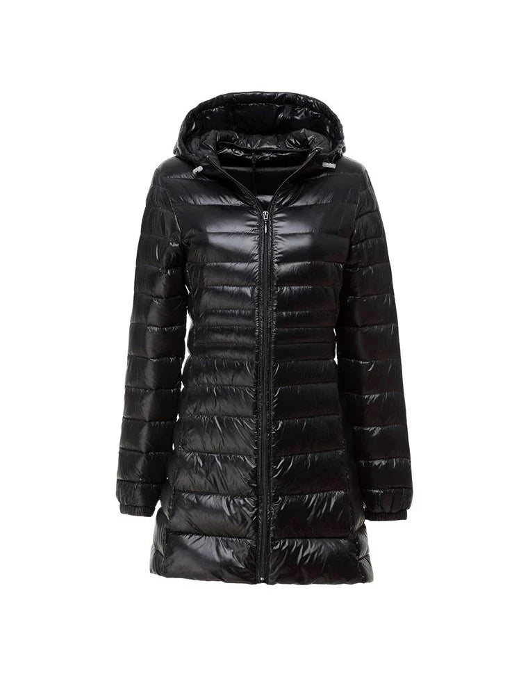 Natalie – Lange gewatteerde winterjas voor dames