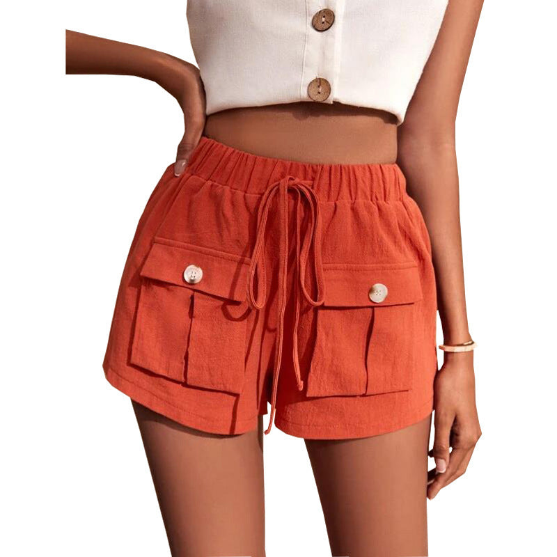 Janet – Comfortabele Cargo-Shorts met Zakken en Losse Drawstring voor de Zomer