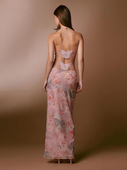 Adele – Sexy Slim Jurk met Bloemenprint en Spaghetti Bandjes