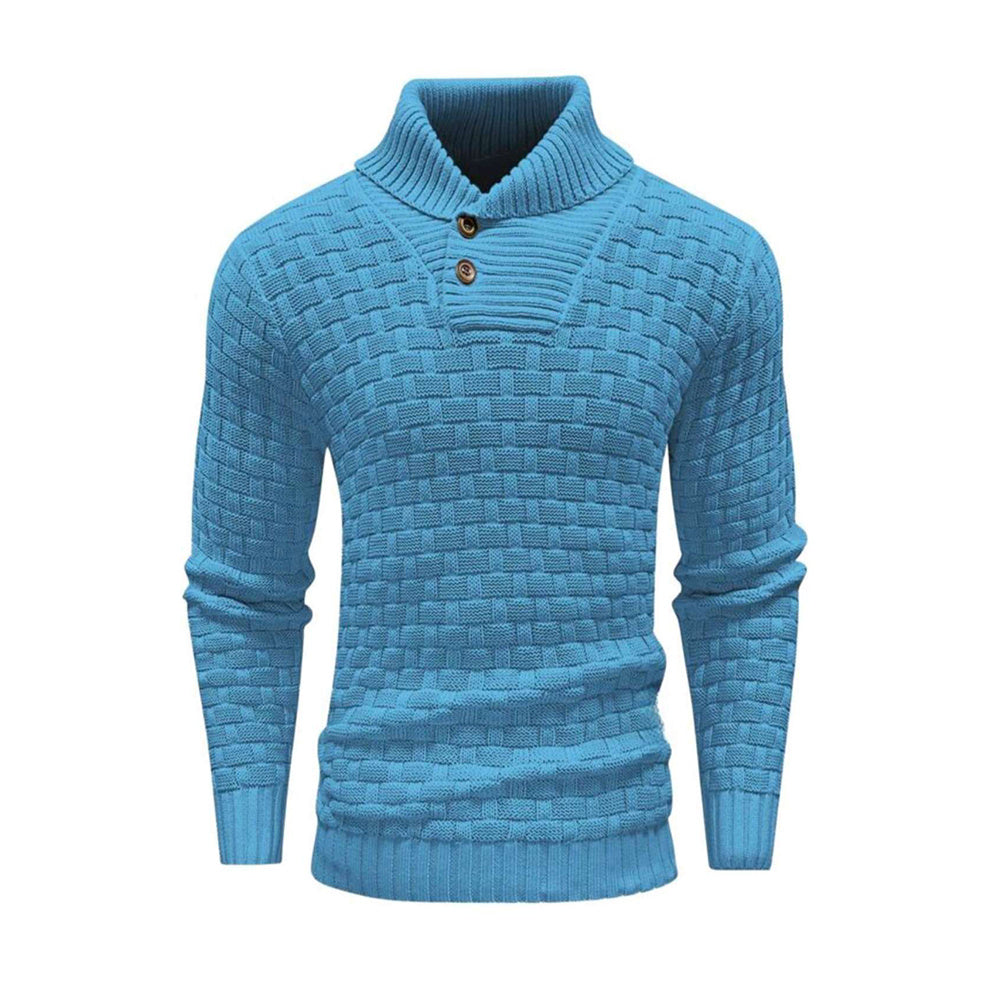 Eddie – Slim Fit Heren Rollneck Trui met Knopdesign