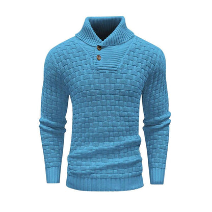 Eddie – Slim Fit Heren Rollneck Trui met Knopdesign