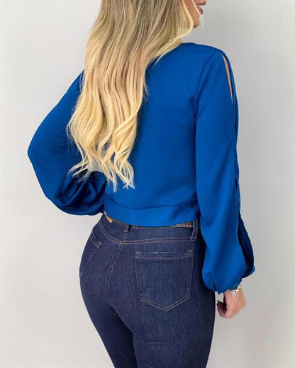 Jade – Damen Oberteil mit Schnürung und Cut-Out