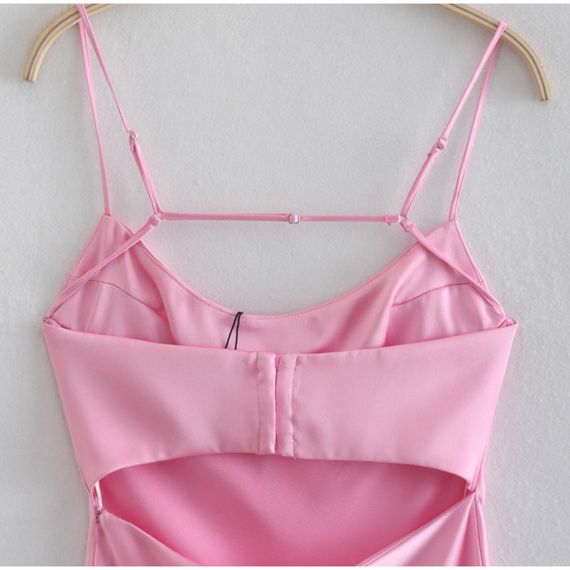 Lauren – Elegant Satijnen Maxi-jurk met Smalle Bandjes voor Dames