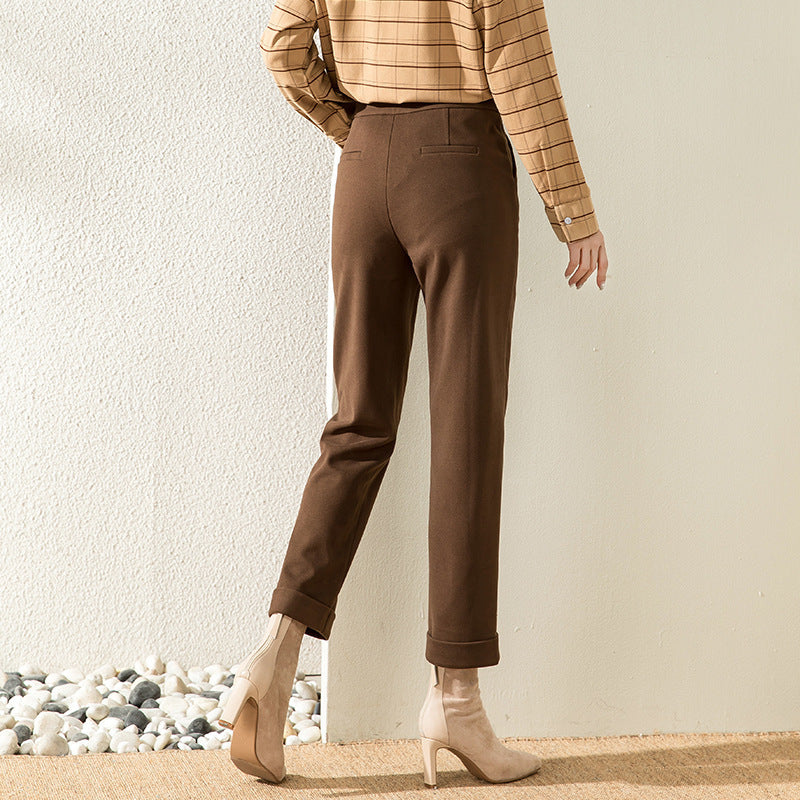 Marie – Hoge Taille Rechte Casual Broek voor Herfst en Winter