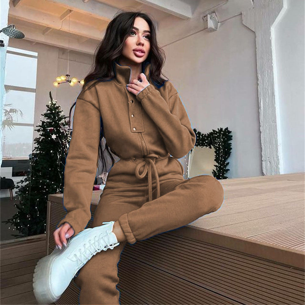Natasha – Vrijetijds-Jumpsuit met Stehkragen