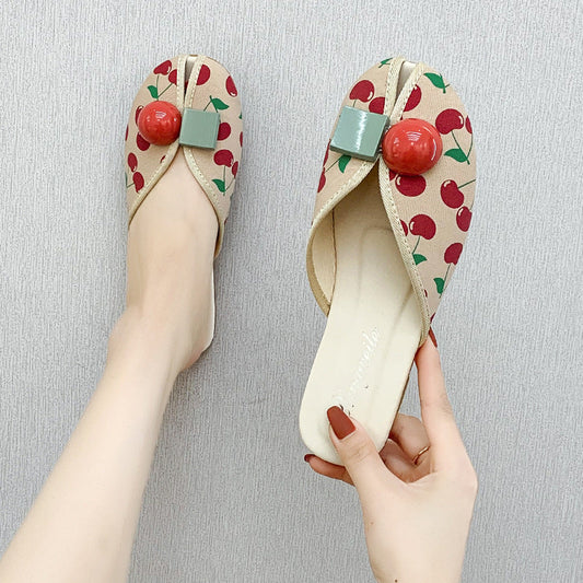 Gillian – Platte Dames-Strandslippers met Kersenteenkap