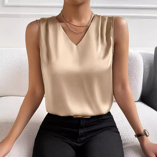 Brenda – Satijnen Gilet met Temperament voor Vrouwen