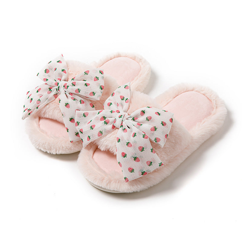 Anna – Katoenen Pantoffels met Polka-Dot-Strik