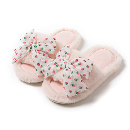 Anna – Katoenen Pantoffels met Polka-Dot-Strik