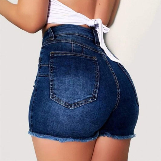 Sara – Strakke Verbleekte Denim-Shorts voor Vrouwen