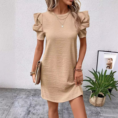 Tamara – Tuniekjurk met Pofmouwen in Effen Kleur