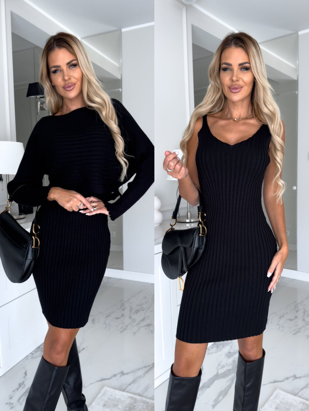 Lydia – Modieus Twee-delig Damesoutfit met Lange Mouwen Top en Strakke Rok