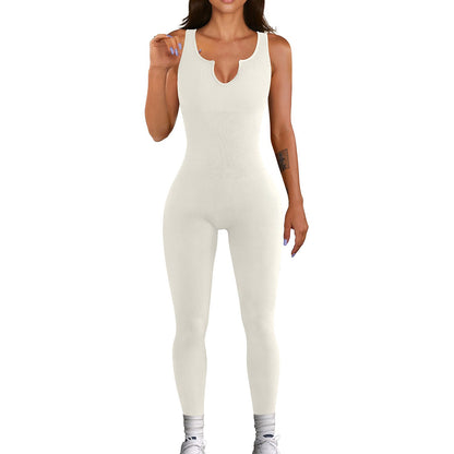 Sophie – Mouwloze Dames-Jumpsuit met Hoog Elastisch Draad