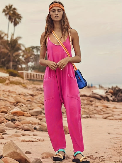 Megan – Elegante Damesjumpsuit met Bandjes en Ritssluiting